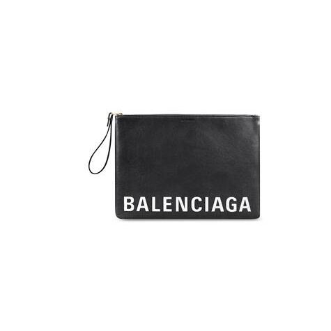 Women's Balenciaga Cash Pouch Whith Handle Pouches Black / White | 5623MROLJ