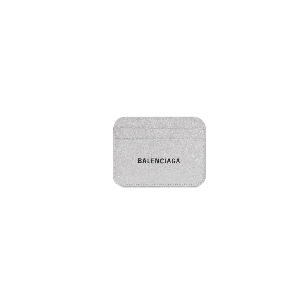 Women\'s Balenciaga Cash Sparkling Fabric Cardholders Silver | 1427ZTRNE