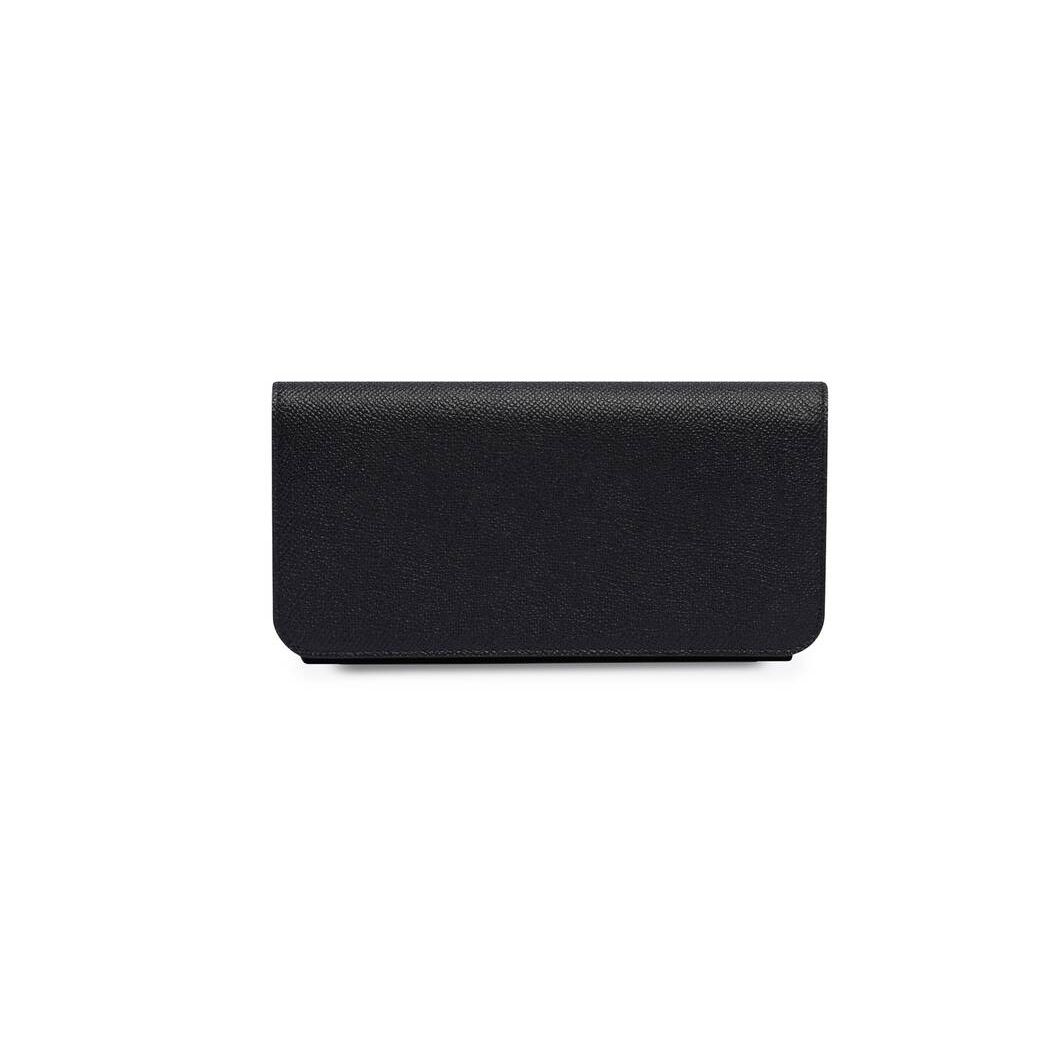 Women's Balenciaga Cash Thin Money Wallets Black / White | 8345QWMBA