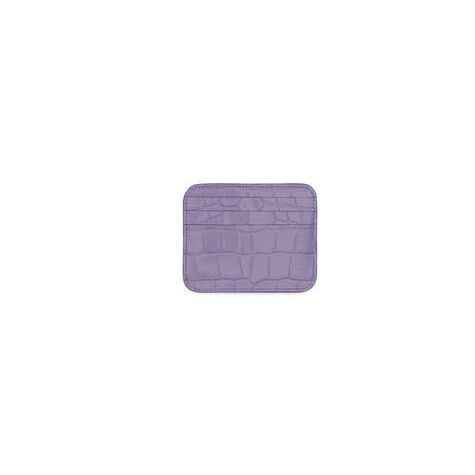 Women's Balenciaga Cash With Split Crocodile Embossed Cardholders Purple | 1645KCQFB