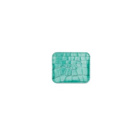 Women's Balenciaga Cash With Split Crocodile Embossed Cardholders Green | 3659UEOTL