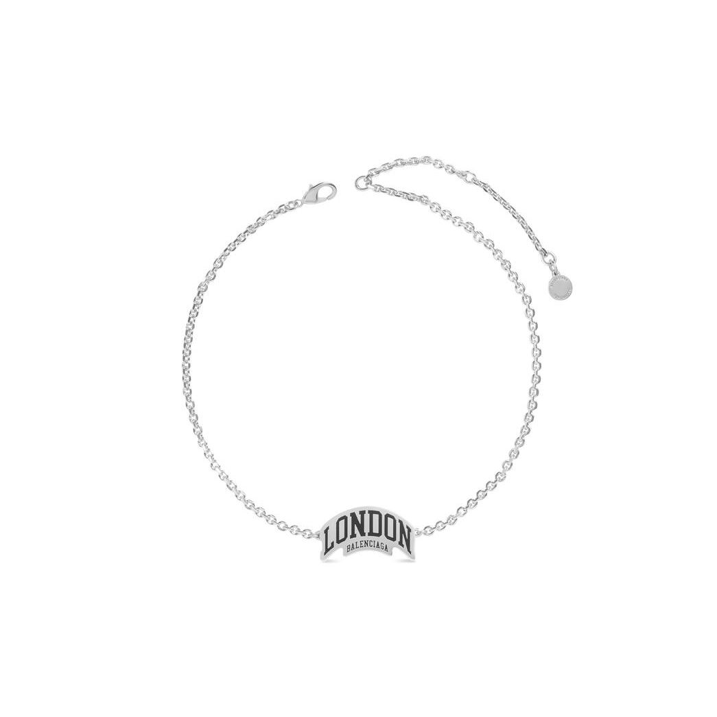 Women's Balenciaga Cities London Necklace Jewelry Silver | 4386LRGPT