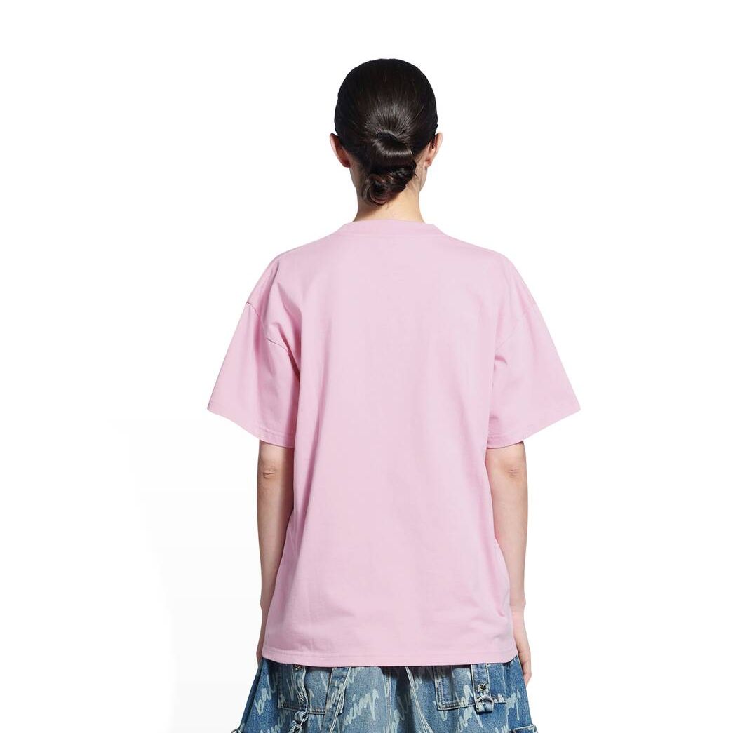 Women's Balenciaga Cities Los Angeles Medium Fit T Shirts Pink | 7420ZWVLP