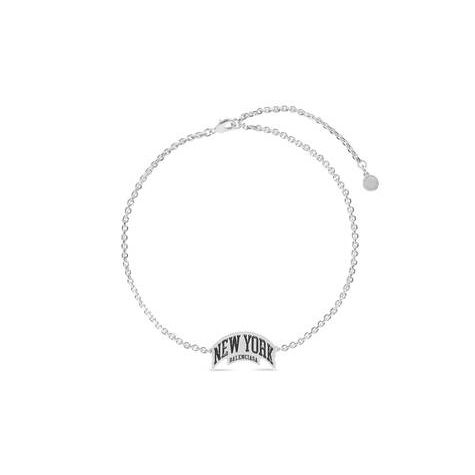 Women's Balenciaga Cities New York Necklace Jewelry Silver | 3480BTZCI