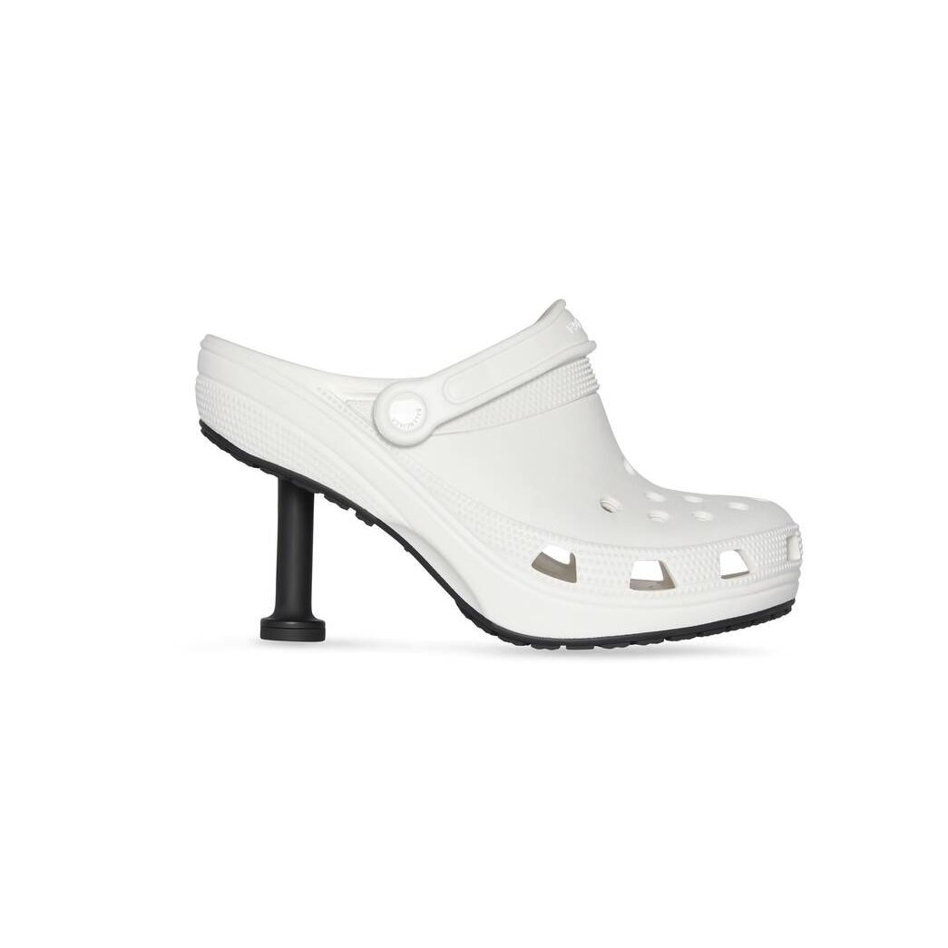 Women\'s Balenciaga Crocs Madame 80mm Pumps White | 3164DQPTE