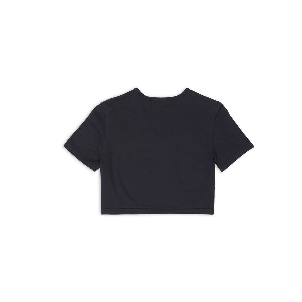 Women's Balenciaga Crop Tops Black | 3671GQXYI