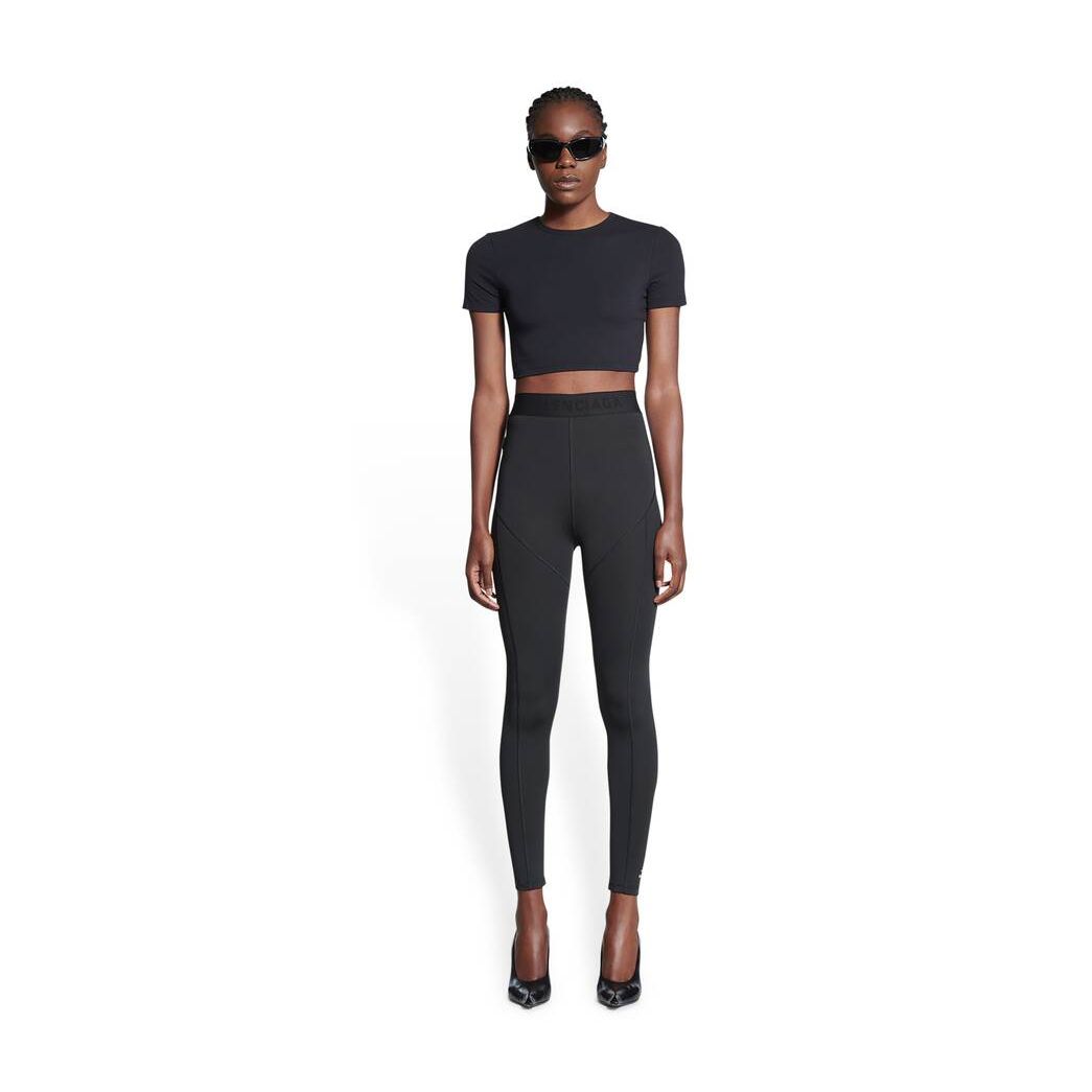 Women's Balenciaga Crop Tops Black | 3671GQXYI