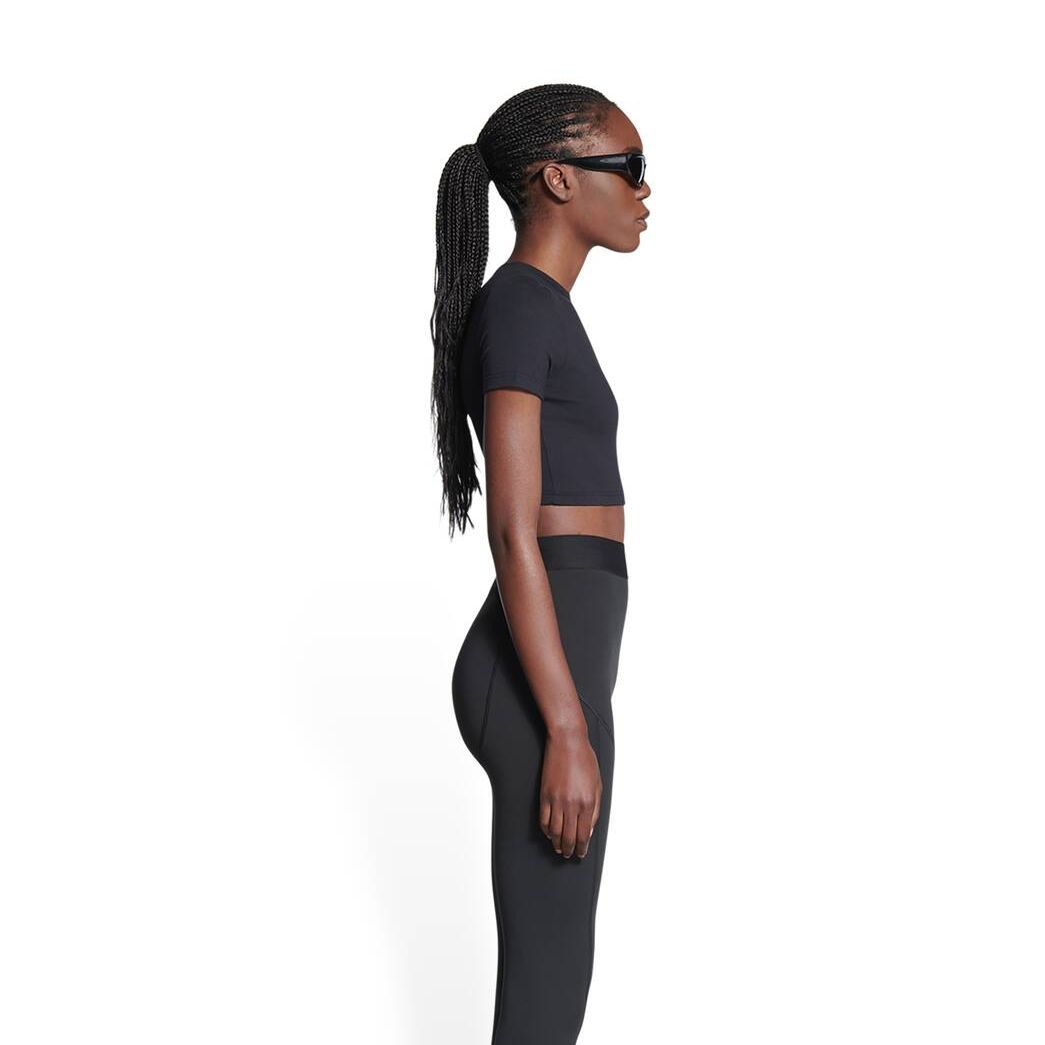 Women's Balenciaga Crop Tops Black | 3671GQXYI