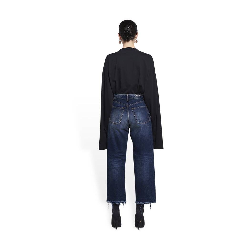 Women's Balenciaga Cropped Pants Indigo | 0813MDRSU