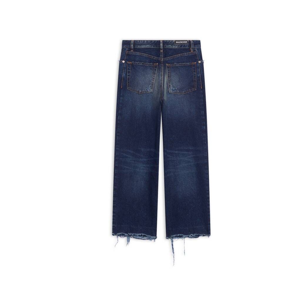 Women's Balenciaga Cropped Pants Indigo | 0813MDRSU