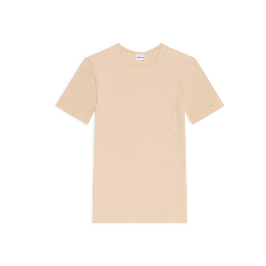 Women\'s Balenciaga Cropped T-shirt Underwear Beige | 2798JYXHV