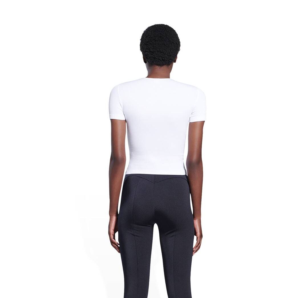 Women's Balenciaga Cropped T-shirt Underwear White | 7913VWSHT