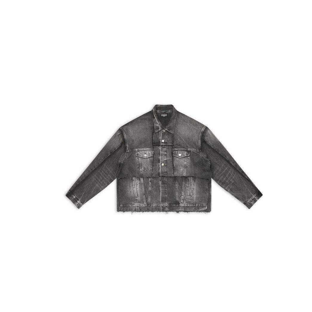 Women's Balenciaga Cut-up Jackets Black | 1075IUFYB