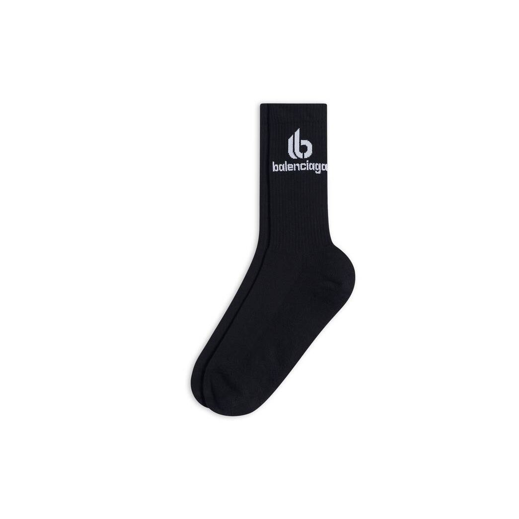 Women's Balenciaga Double B Socks Black | 9603HGRDM