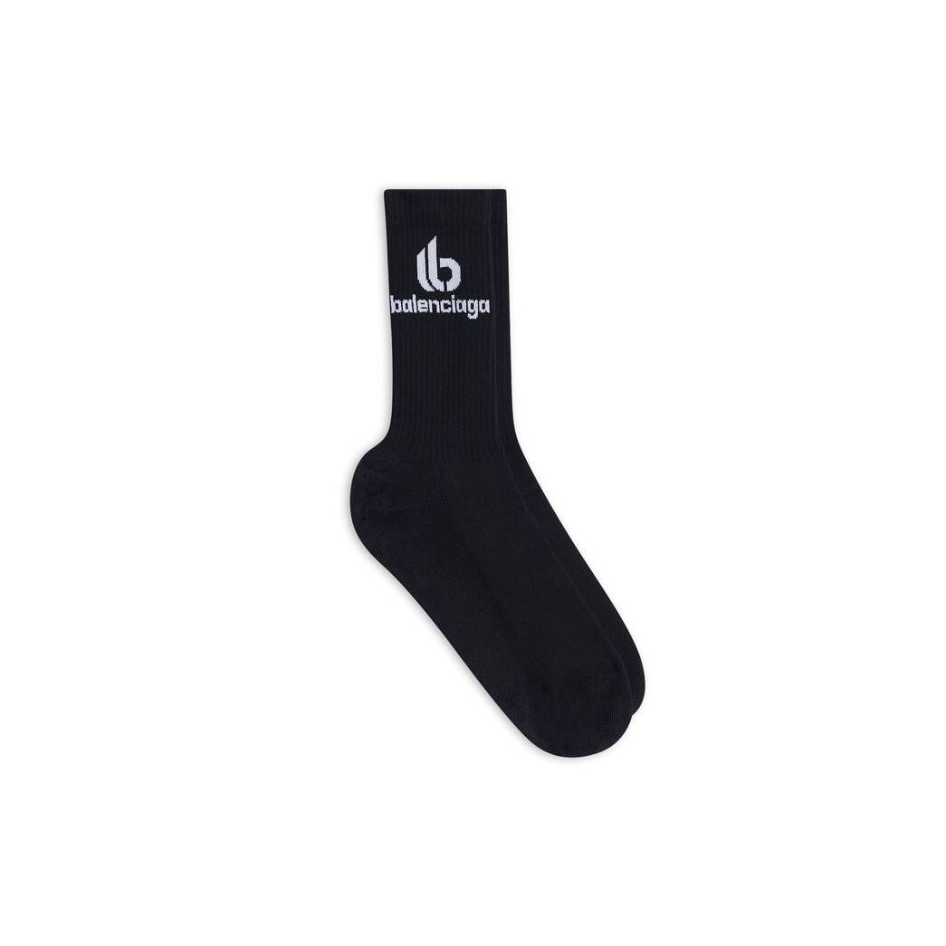 Women\'s Balenciaga Double B Socks Black | 9603HGRDM