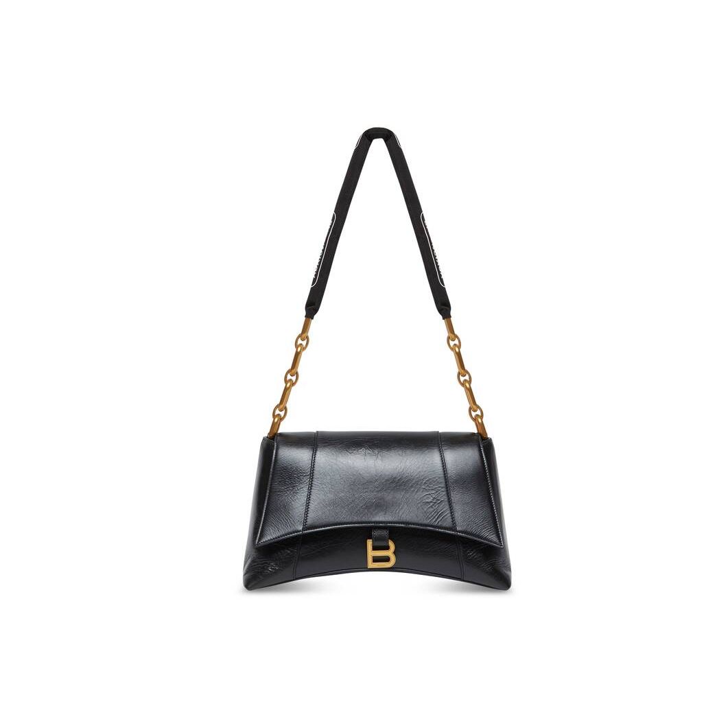 Women's Balenciaga Downtown Medium Chain Shoulder Bags Black | 5042HSICQ