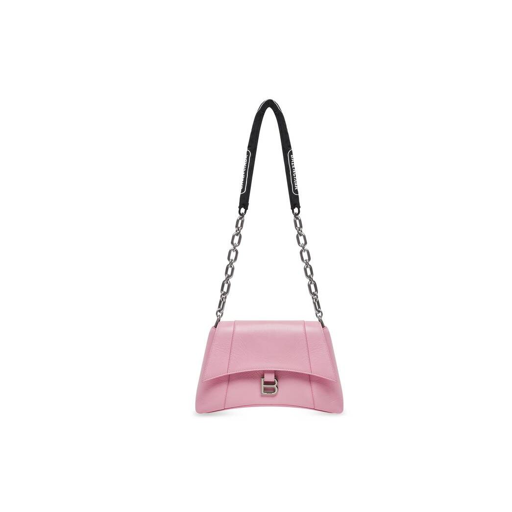 Women's Balenciaga Downtown Small Chain Shoulder Bags Pink | 0495JTAKG