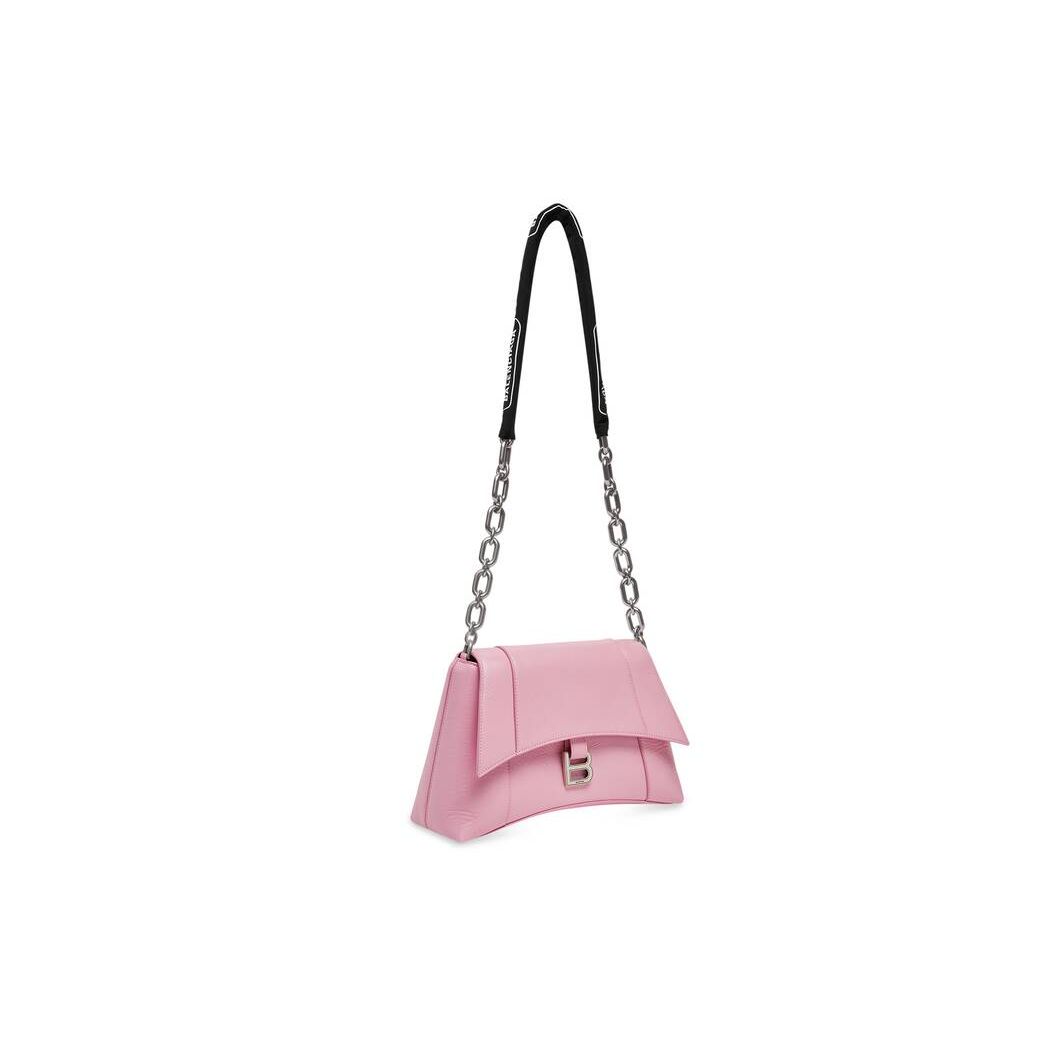 Women's Balenciaga Downtown Small Chain Shoulder Bags Pink | 0495JTAKG