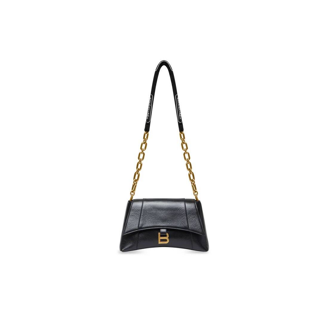 Women\'s Balenciaga Downtown Small Chain Shoulder Bags Black | 2745TBLFN