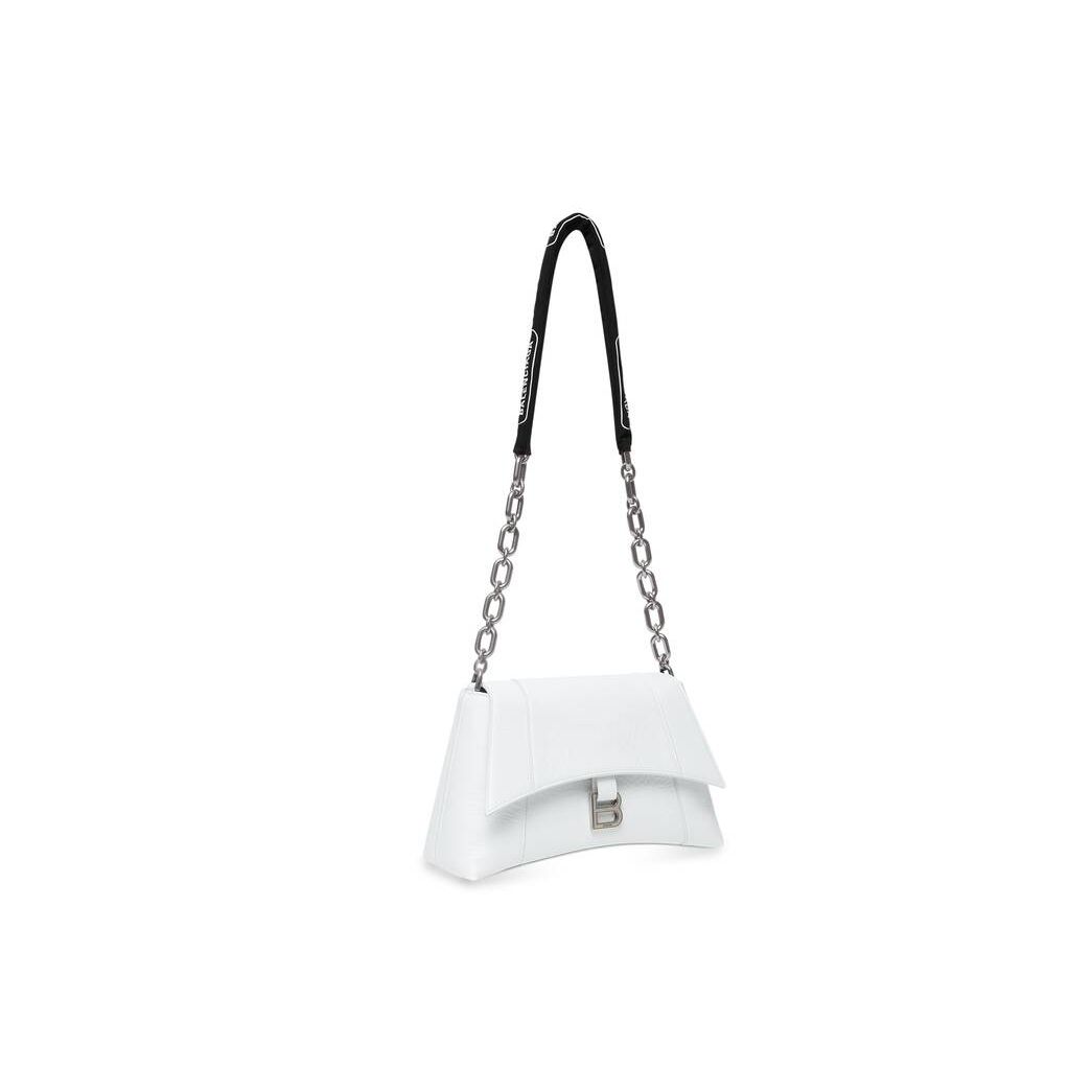 Women's Balenciaga Downtown Small Chain Shoulder Bags White | 7419GEMOS