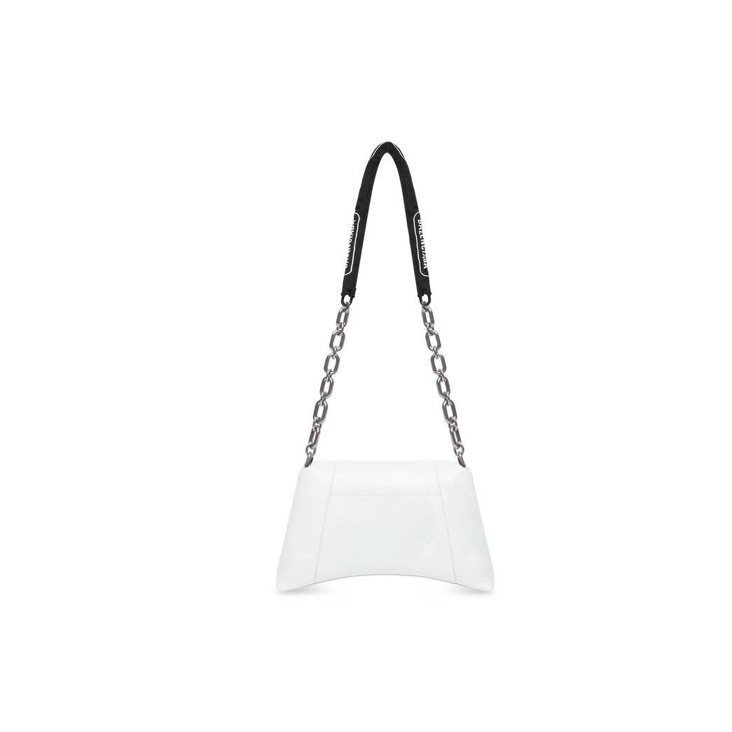 Women's Balenciaga Downtown Small Chain Shoulder Bags White | 7419GEMOS