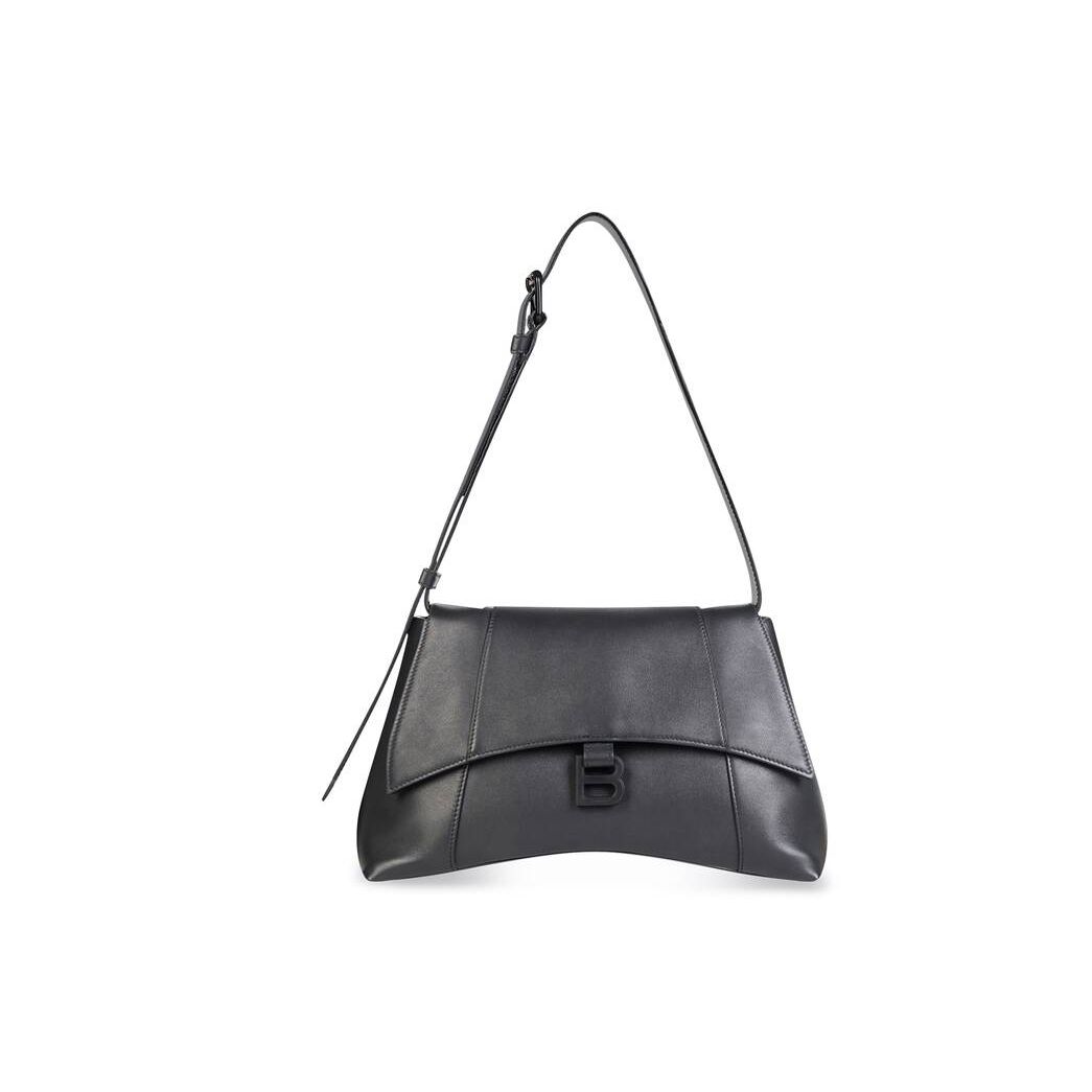 Women's Balenciaga Downtown Small Shoulder Bags Black | 3678LHOZR