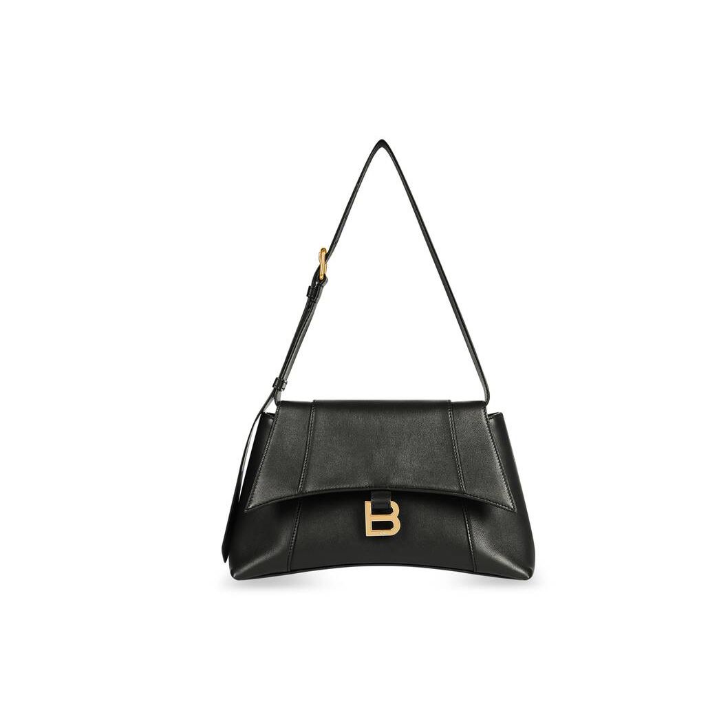 Women's Balenciaga Downtown Small Shoulder Bags Black | 9632PAYUD