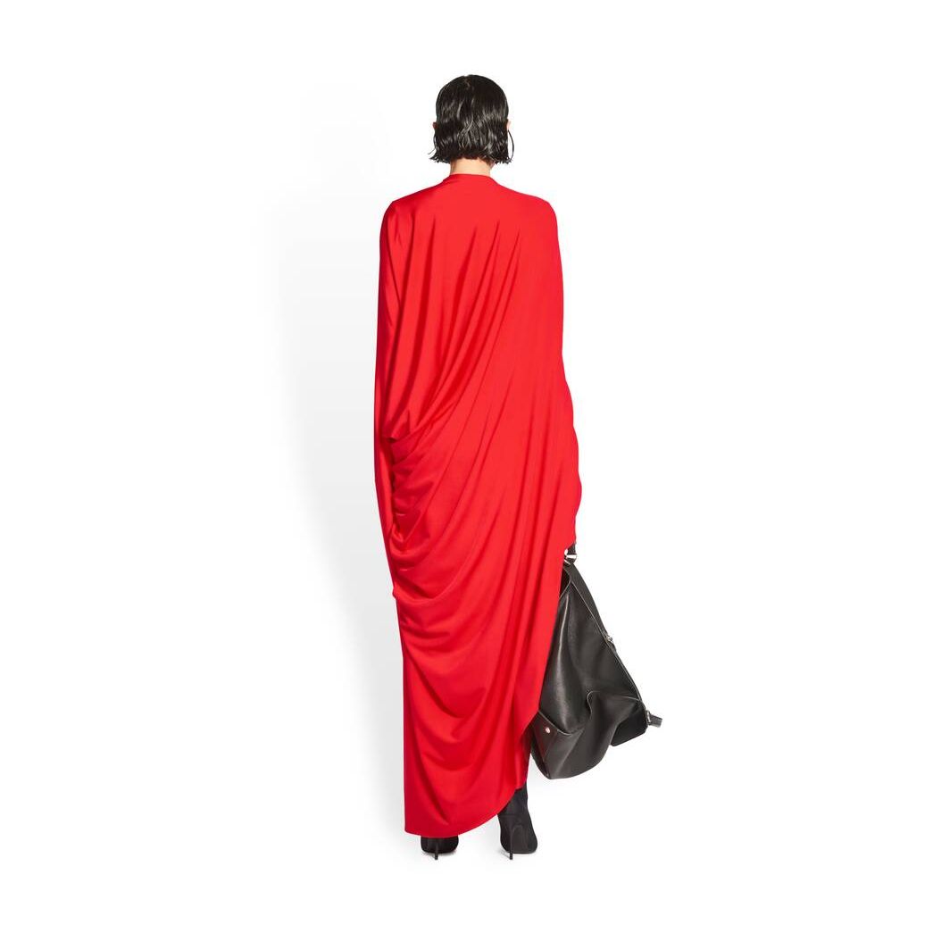 Women's Balenciaga Draped Dress Skirts Deep Red | 8549ELVTH