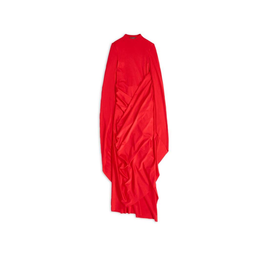 Women's Balenciaga Draped Dress Skirts Deep Red | 8549ELVTH