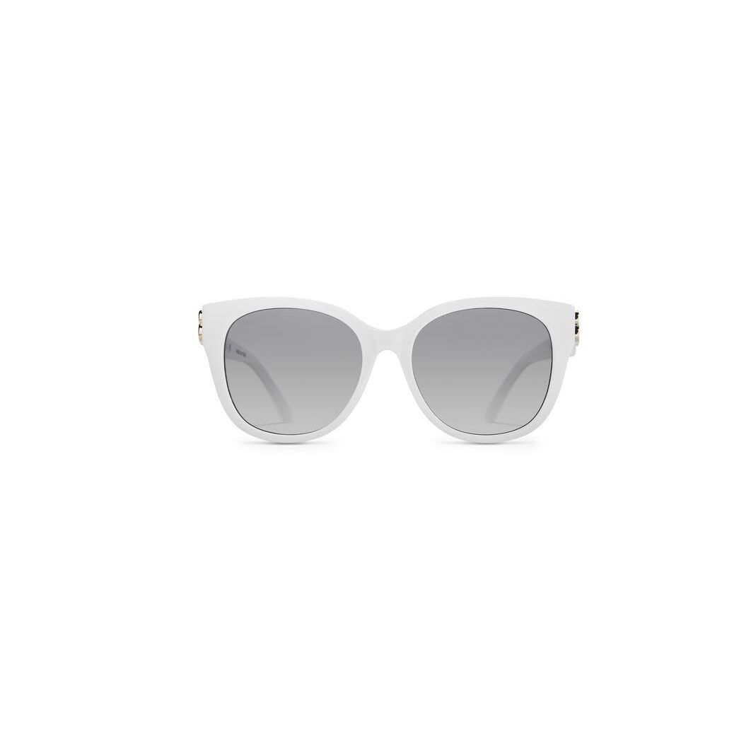 Women\'s Balenciaga Dynasty Cat Sunglasses White | 0157YKQXI