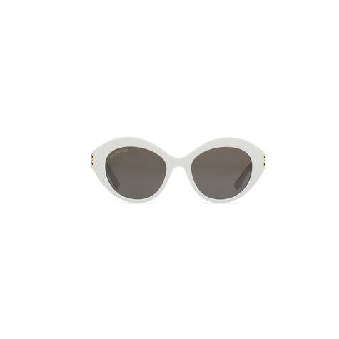 Women's Balenciaga Dynasty Oval Sunglasses White | 9348SNXAM