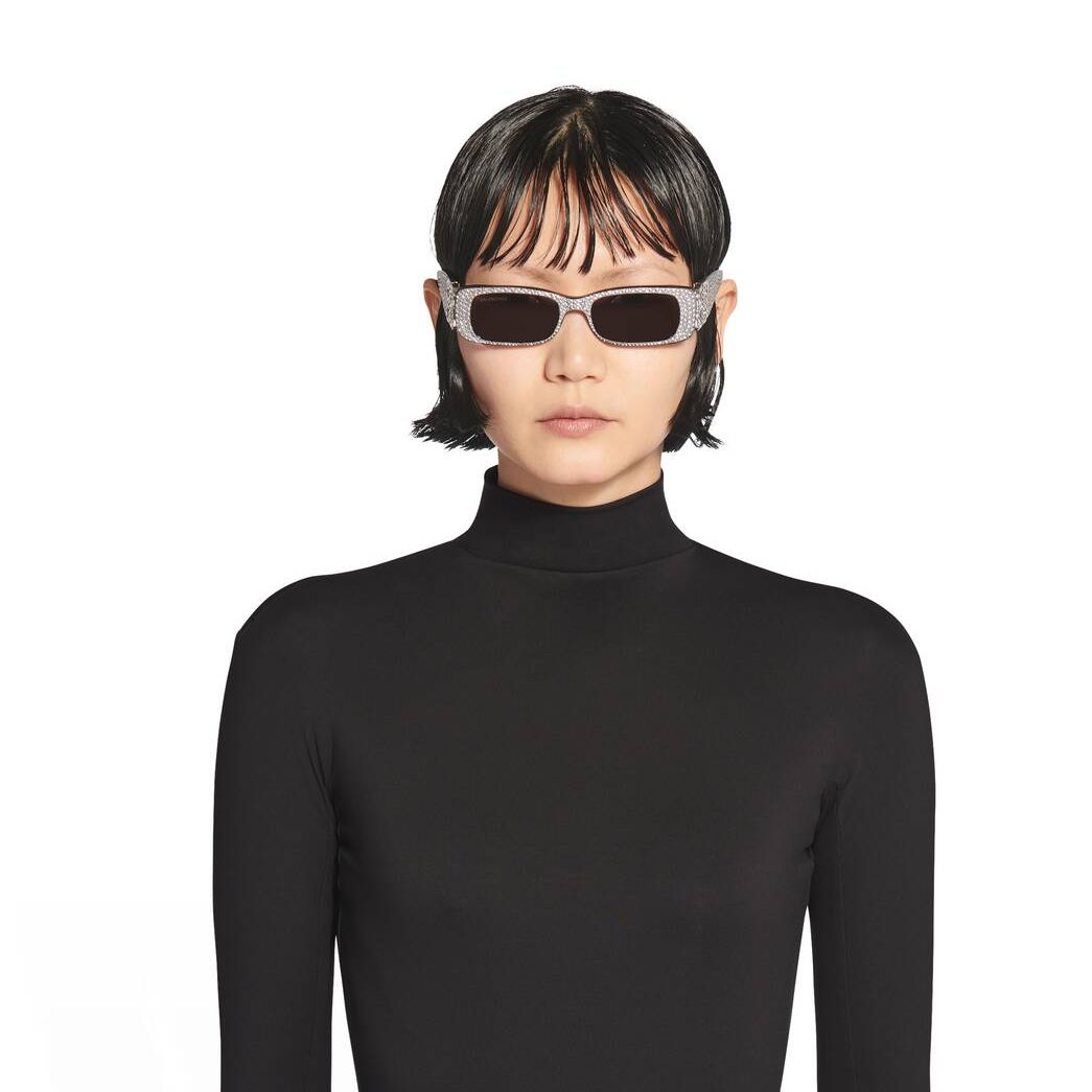 Women's Balenciaga Dynasty Rectangle Sunglasses Black | 0792ATRCH