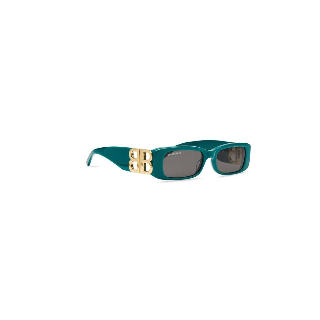 Women's Balenciaga Dynasty Rectangle Sunglasses Green | 1536RTEVP