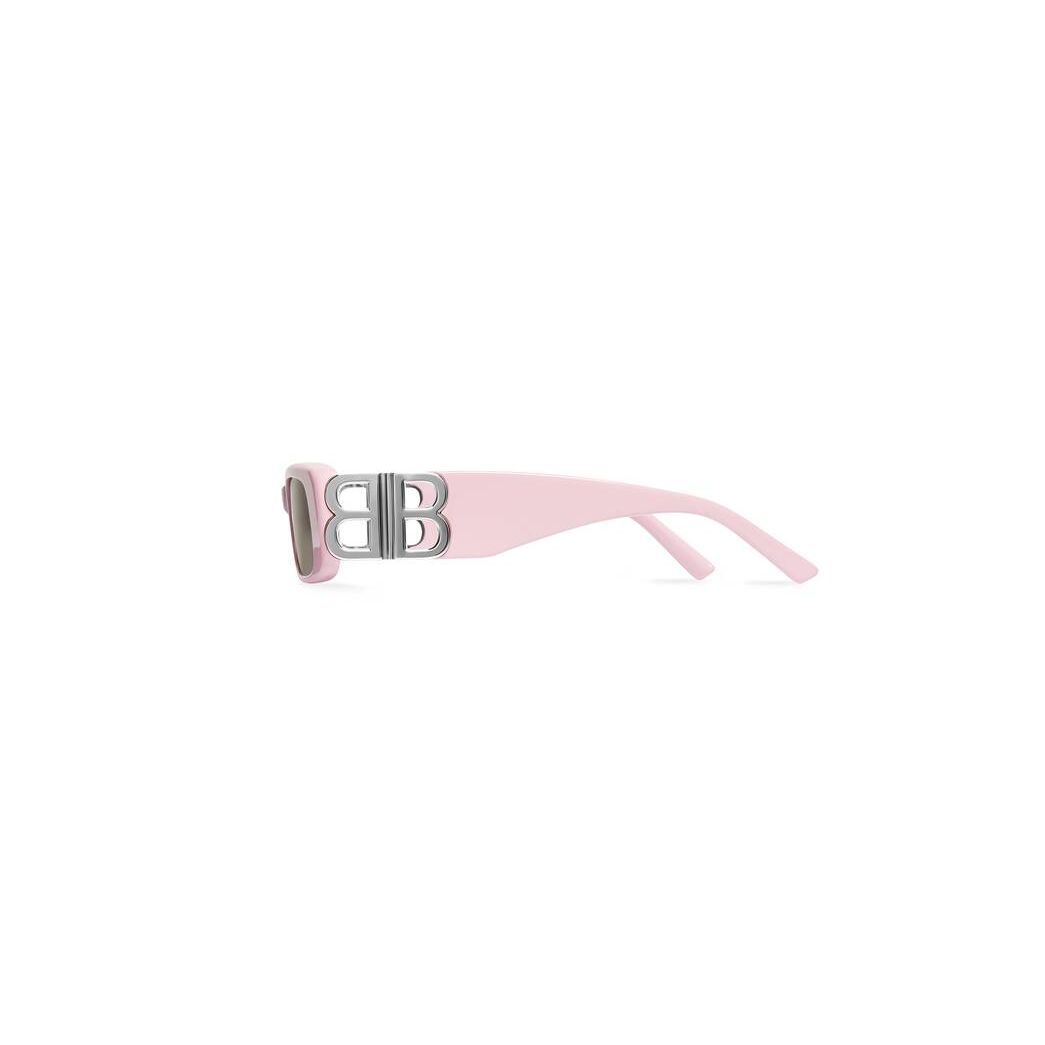 Women's Balenciaga Dynasty Rectangle Sunglasses Pink | 4705DFXQJ