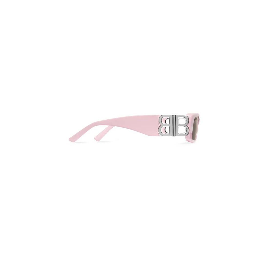 Women's Balenciaga Dynasty Rectangle Sunglasses Pink | 4705DFXQJ