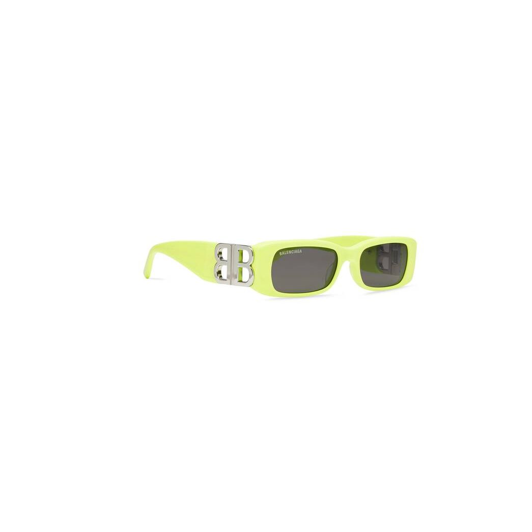 Women's Balenciaga Dynasty Rectangle Sunglasses Yellow | 7310AFHKW