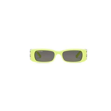 Women's Balenciaga Dynasty Rectangle Sunglasses Yellow | 7310AFHKW