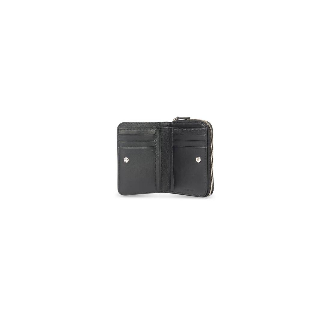 Women's Balenciaga Essential Bifold Compact Wallets Black | 7208ZSFXO