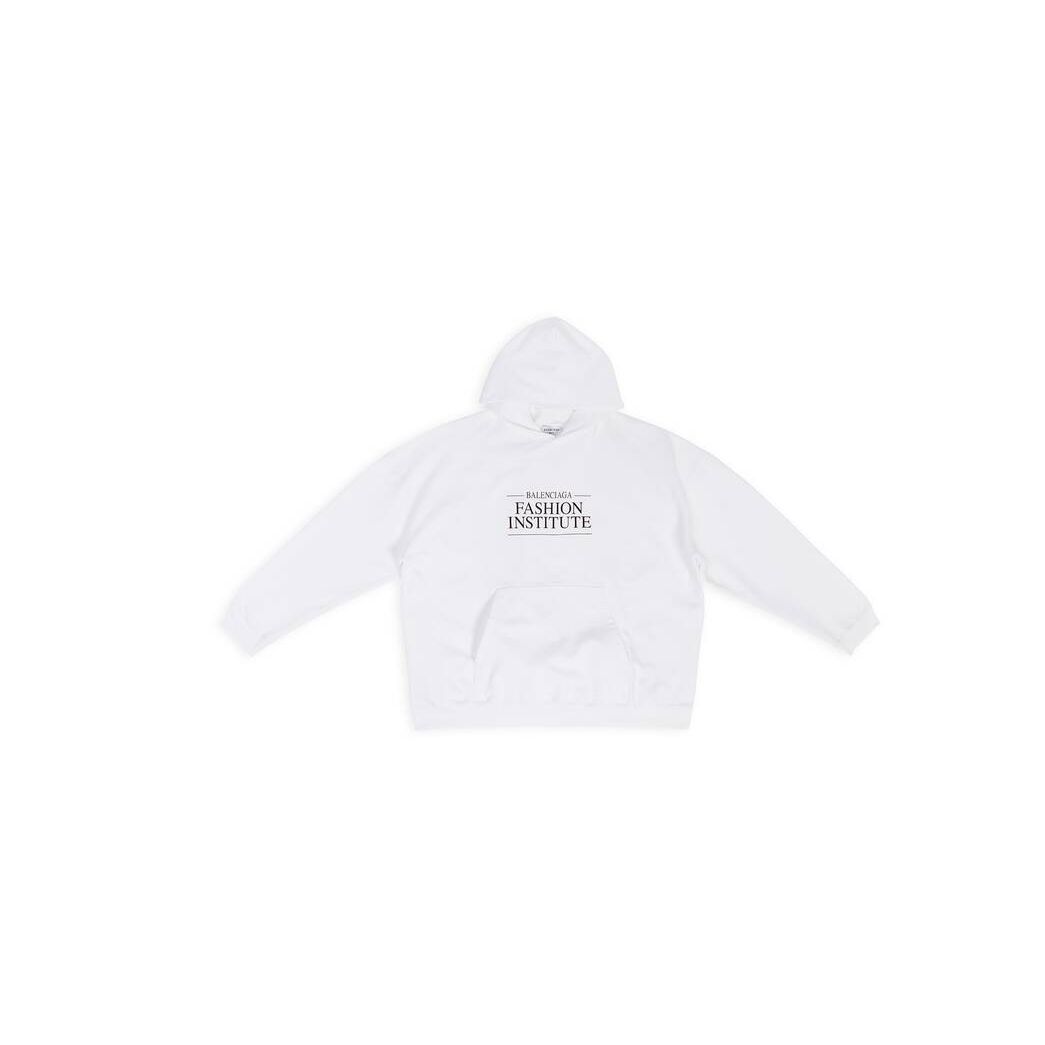 Women's Balenciaga Fashion Institute Large Fit Hoodie White | 8423DQHLM