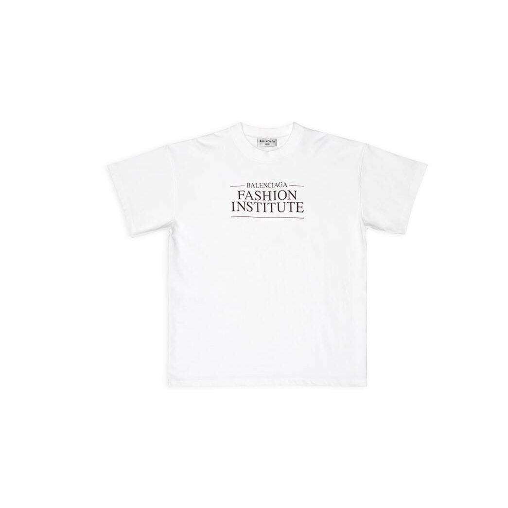 Women's Balenciaga Fashion Institute Medium Fit T Shirts White | 3624RZHFQ