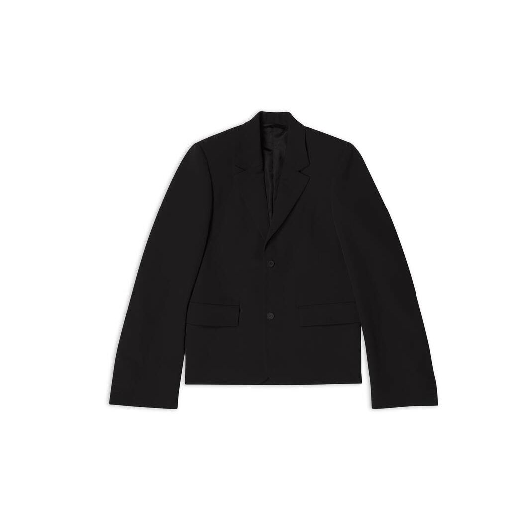 Women's Balenciaga Fitted Jackets Black | 4065LQMXP