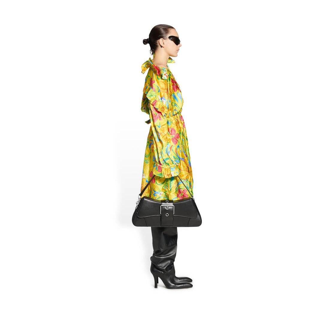 Women's Balenciaga Floral Off Shoulder Dress Skirts Yellow | 4712YCBDR