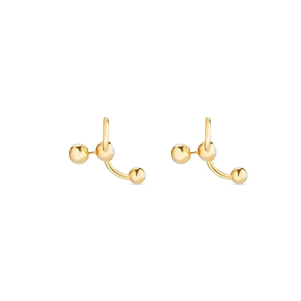 Women's Balenciaga Force Ball Earrings Jewelry Gold | 2975PKYSR