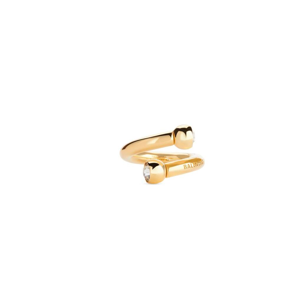 Women's Balenciaga Force Ball Ring Jewelry Gold | 9856MWLDG