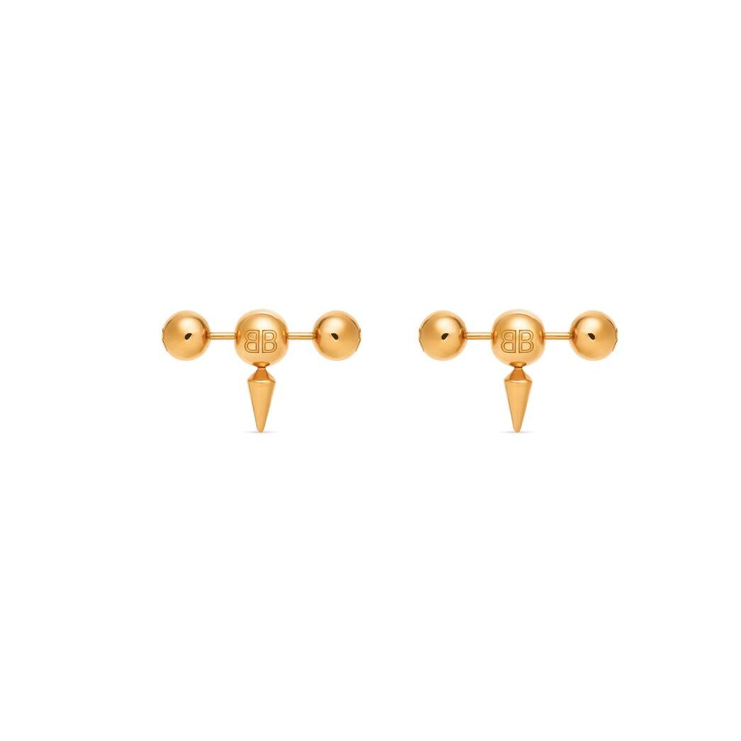 Women\'s Balenciaga Force Bar Earrings Jewelry Gold | 1548BPULM