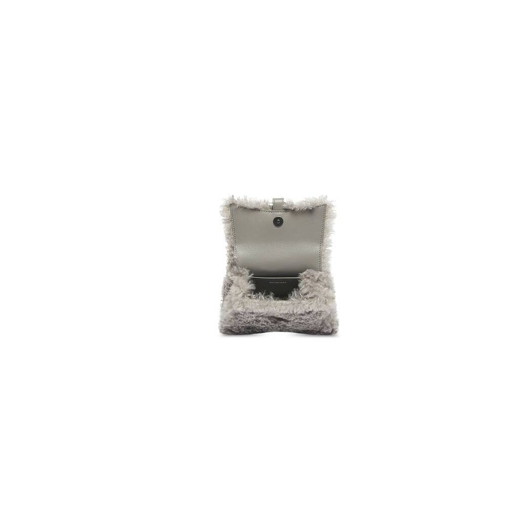 Women's Balenciaga Furry Hourglass Chain Mini Bag Grey | 9350FDOQX