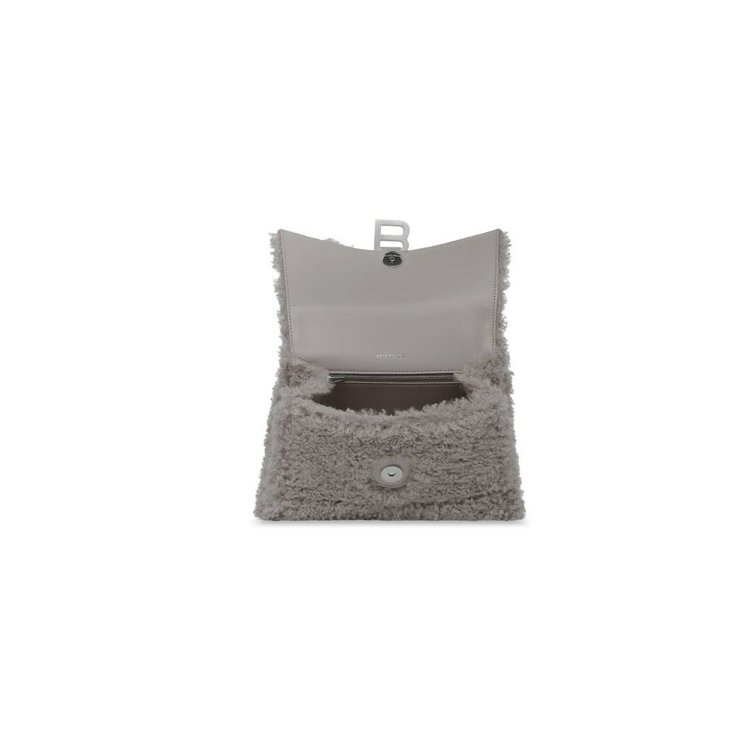 Women's Balenciaga Furry Hourglass Small Handbag Grey | 7421CFUPH