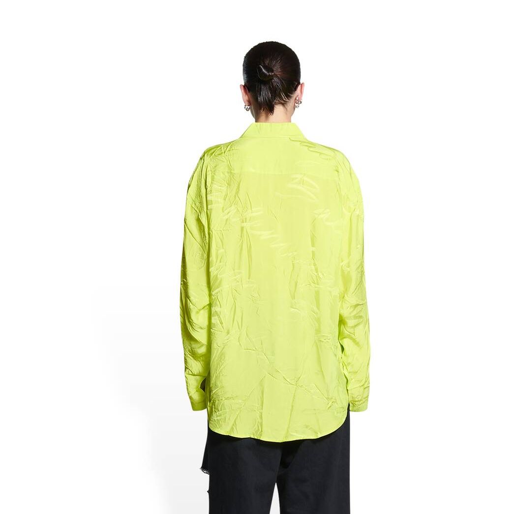 Women's Balenciaga Handwritten Minimal Shirt Tops Yellow | 6094IPDCG