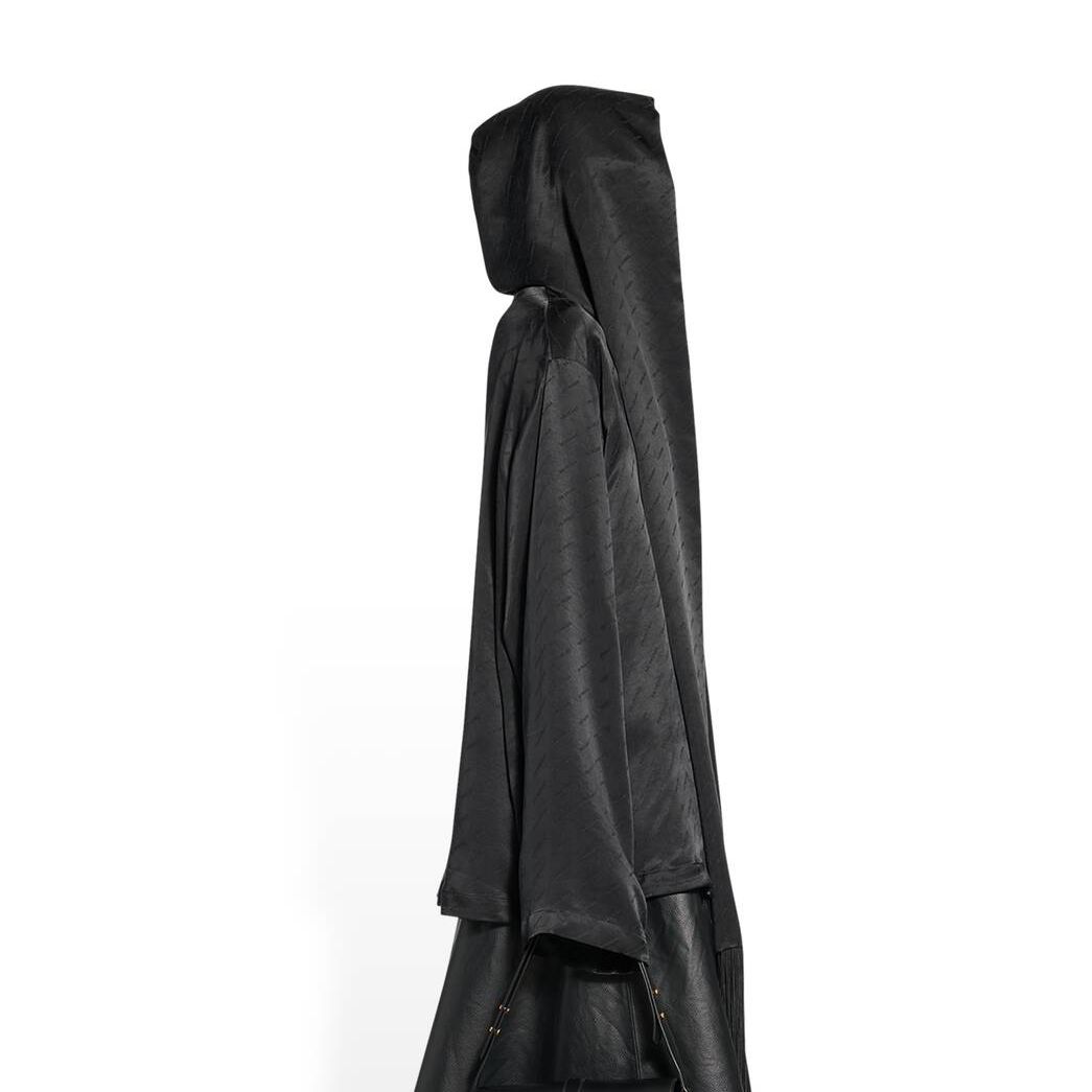 Women's Balenciaga Hooded Lining Blouse Tops Black | 8571IVNHC