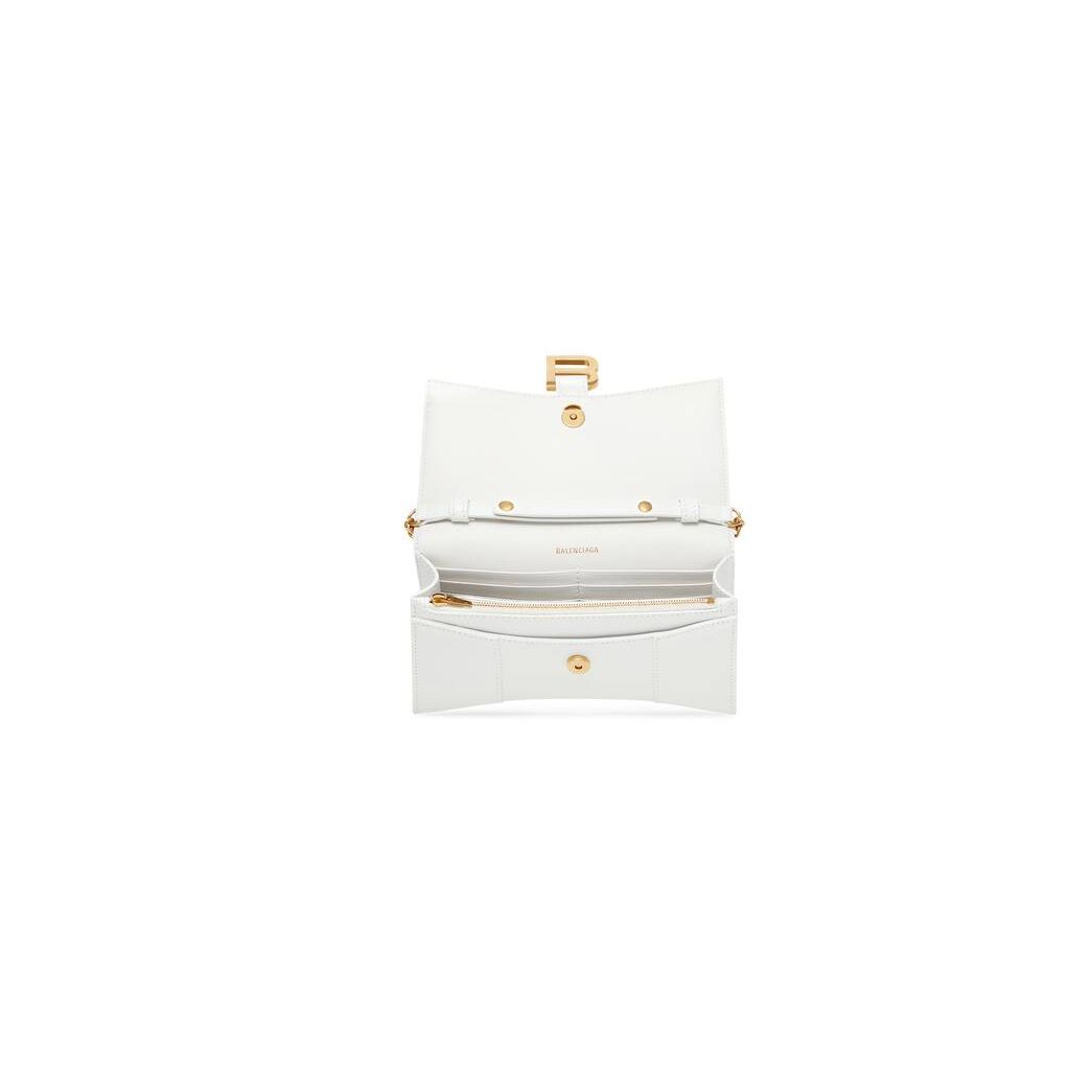 Women's Balenciaga Hourglass Box Chain Strap White | 0753UPRFL